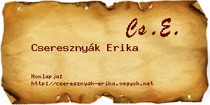 Cseresznyák Erika névjegykártya